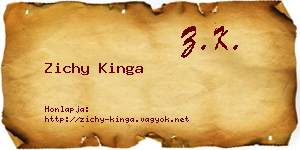 Zichy Kinga névjegykártya